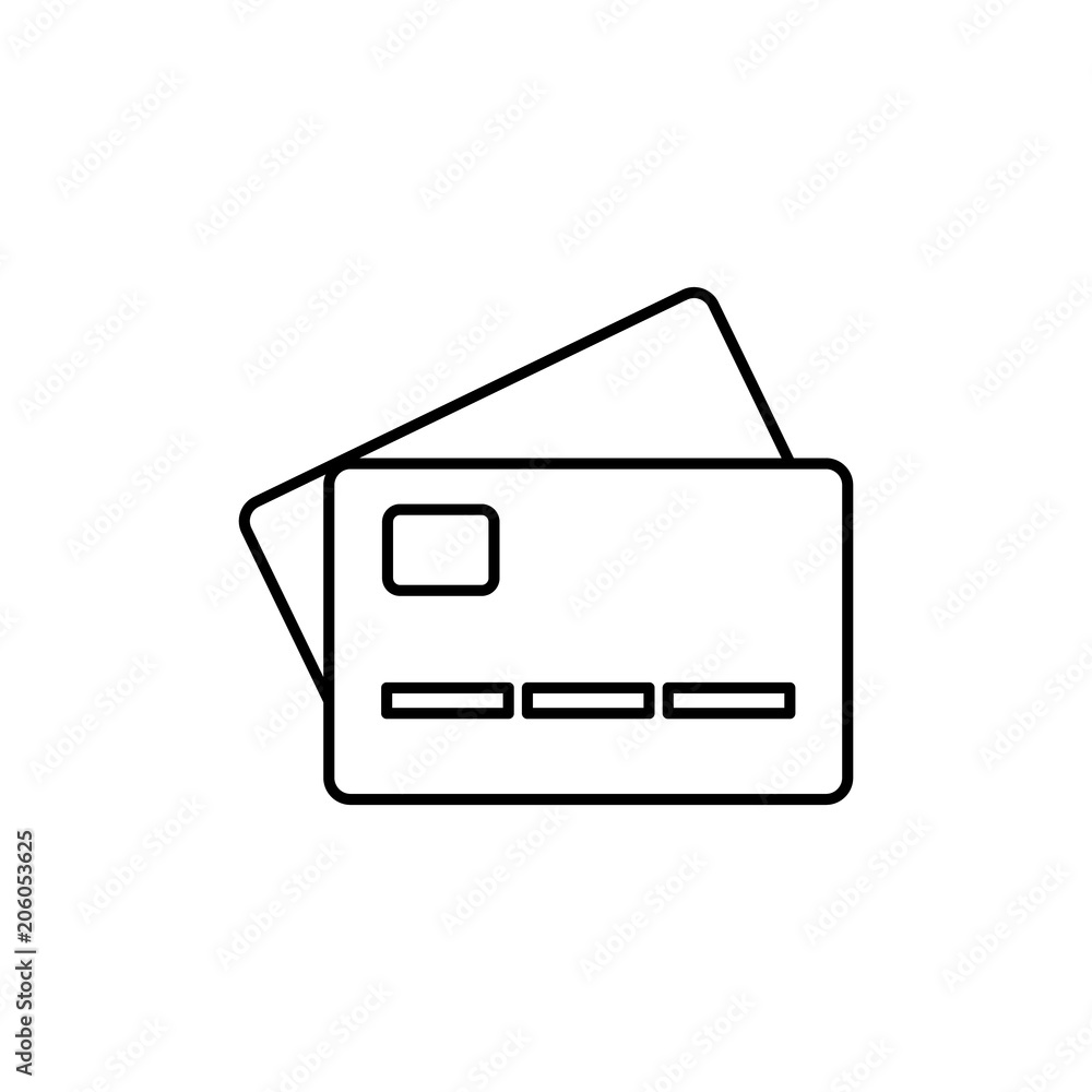 credit cards icon. Element of mobile banking for smart concept and web apps. Thin line credit cards icon can be used for web and mobile credit cards icon. Element of mobile banking for smart concept and web apps. Thin line credit cards icon can be used for web and mobile