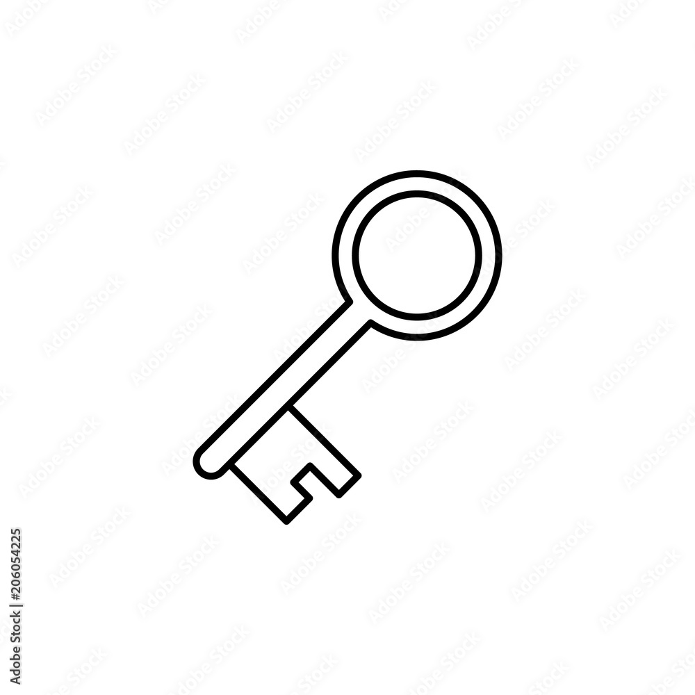 key icon. Element of mobile banking for smart concept and web apps. Thin line key icon can be used for web and mobile key icon. Element of mobile banking for smart concept and web apps. Thin line key icon can be used for web and mobile