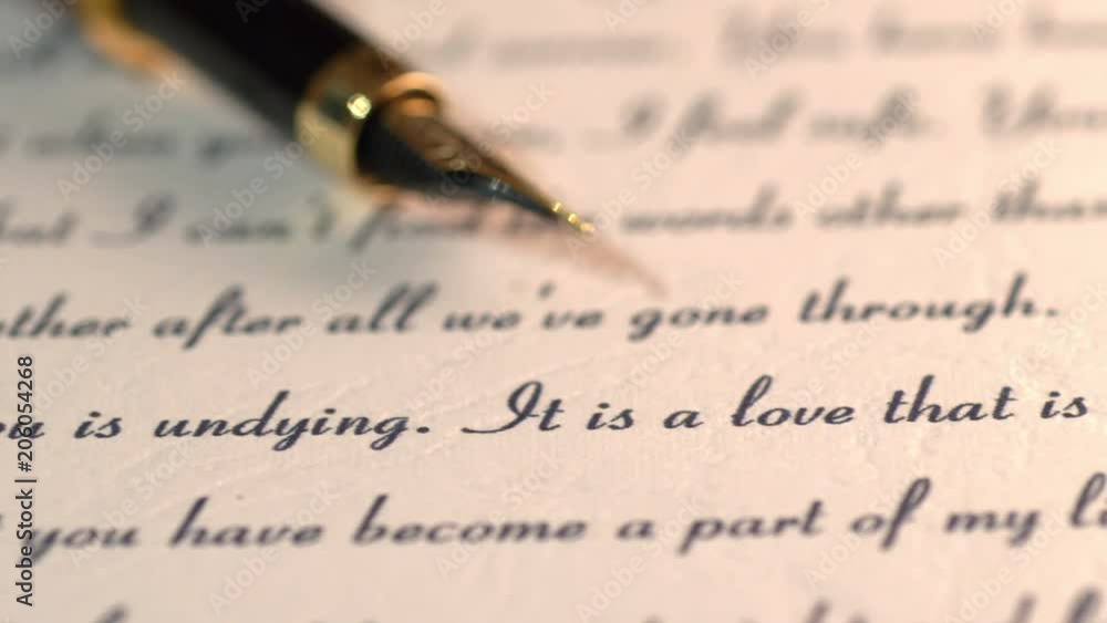 Fountain pen on love letter Fountain pen on love letter