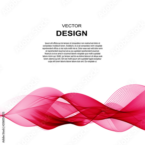 Transparent soft lines on white. Vector smooth pink abstract waves.