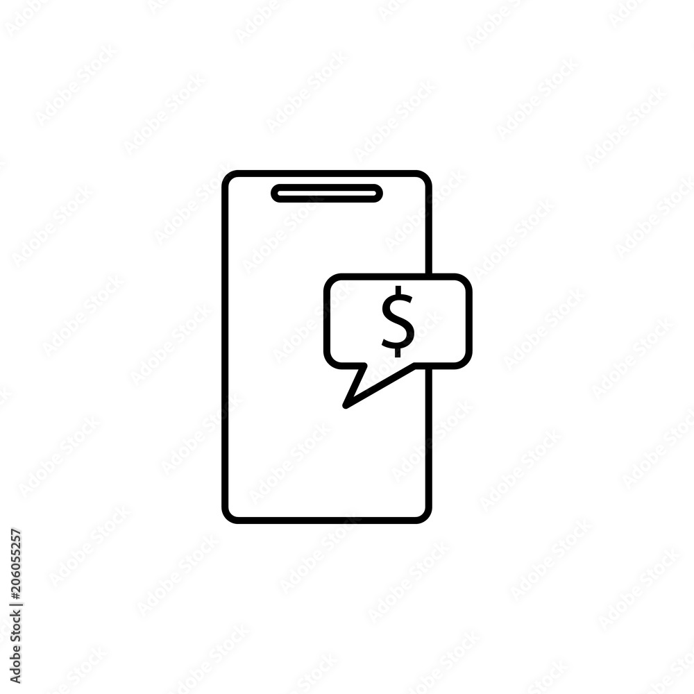 message about the receipt of money in mobile banking icon. Element of mobile banking for smart concept and web apps. Thin line message receipt of money in mobile banking icon message about the receipt of money in mobile banking icon. Element of mobile banking for smart concept and web apps. Thin line message receipt of money in mobile banking icon