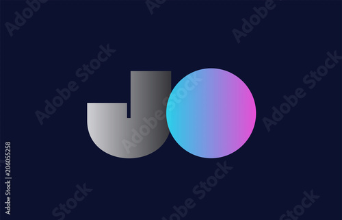 initial alphabet letter jo j o logo company icon design