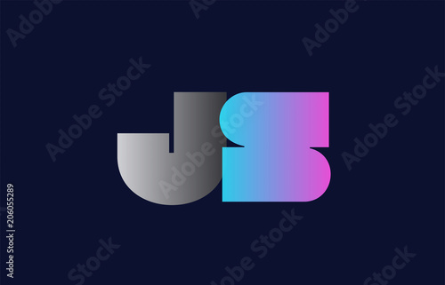 initial alphabet letter js j s logo company icon design