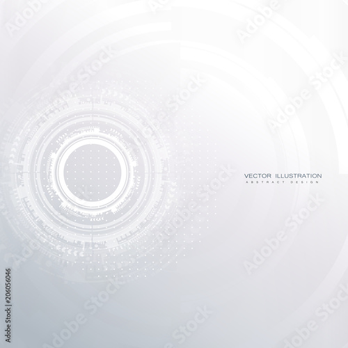Engineering technology with various elements Digital space for content, network, business tech presentation on light color background Vector illustration