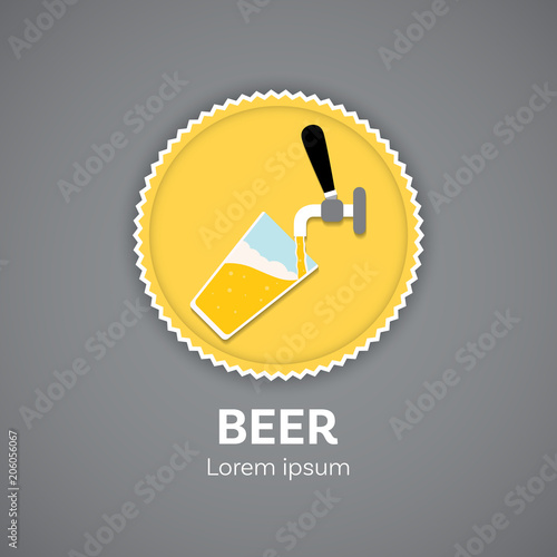 beer tap, glass of beer