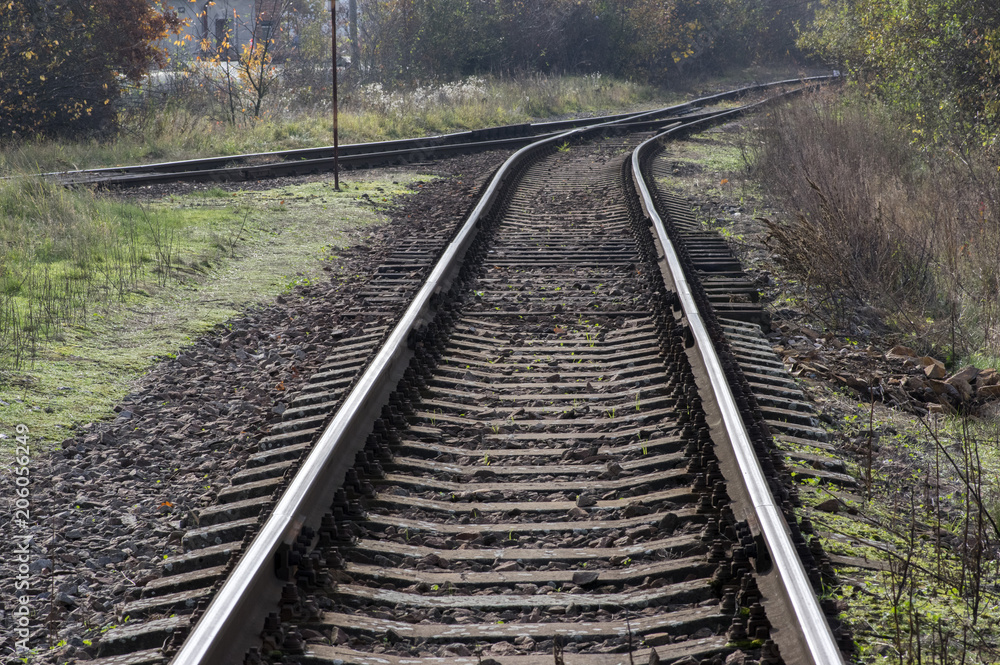 Abandoned single track railway line, way to nowhere Abandoned single track railway line, way to nowhere