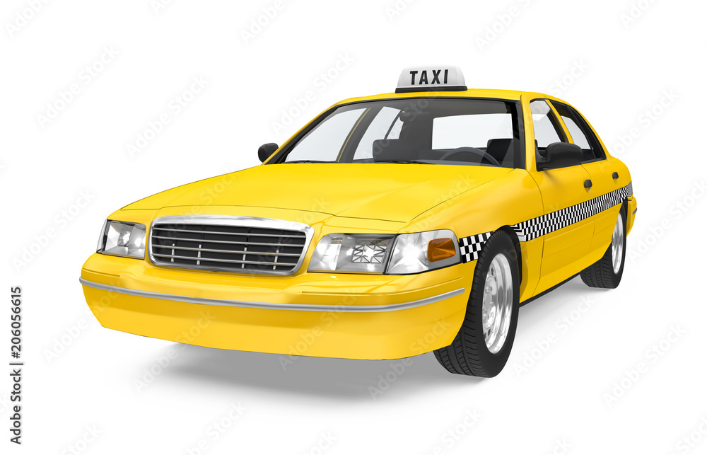 Yellow Taxi Isolated Yellow Taxi Isolated