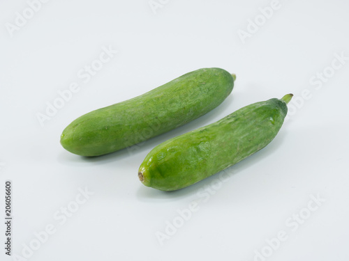 Fresh holland cucumber on white background.