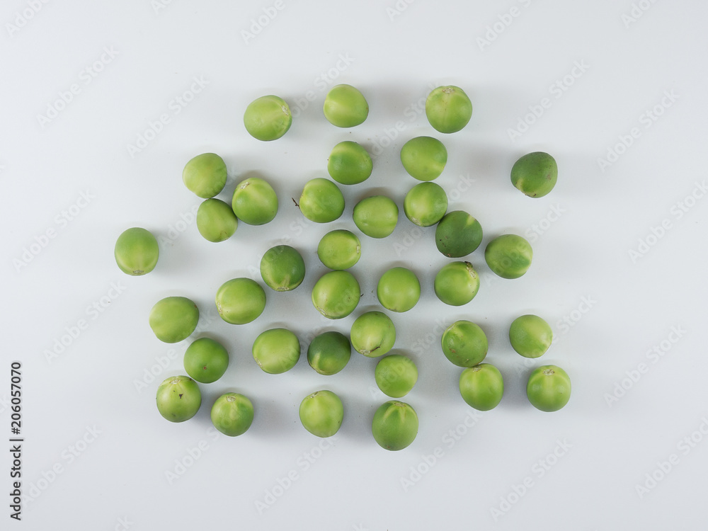Pea eggplant on white background.