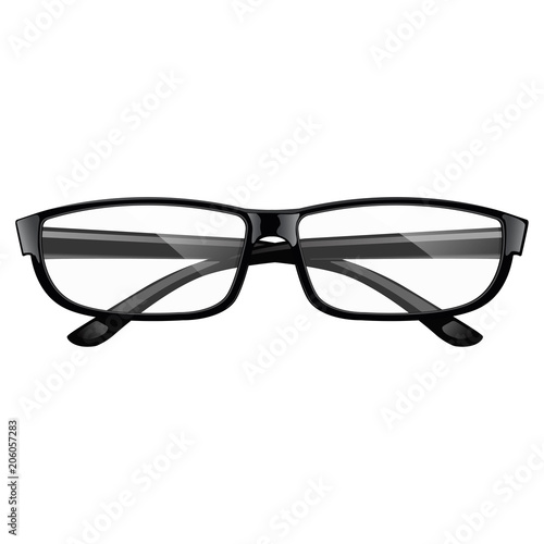 Realistic black glasses. Top view. Eps10 vector illustration.