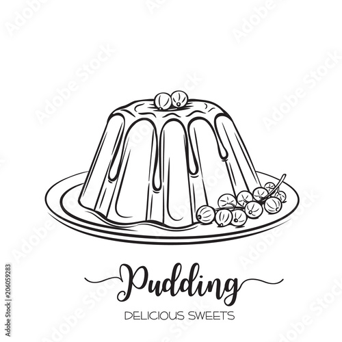 hand drawn pudding