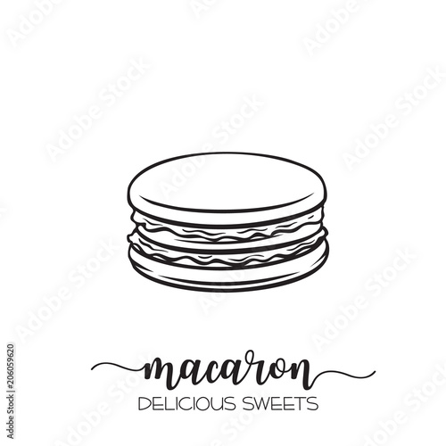 Vector hand drawn macaron