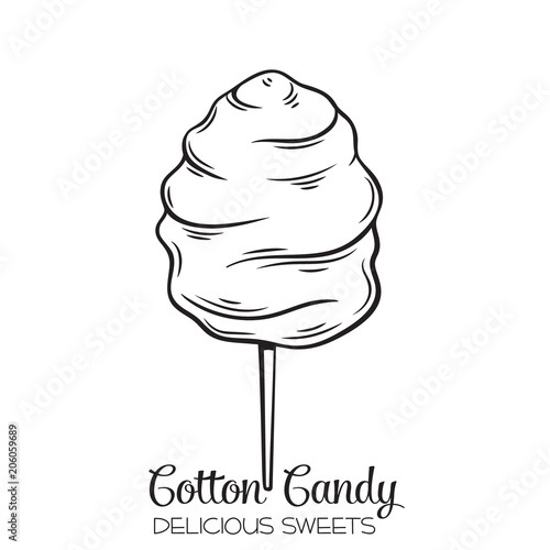 Vector hand drawn cotton candy