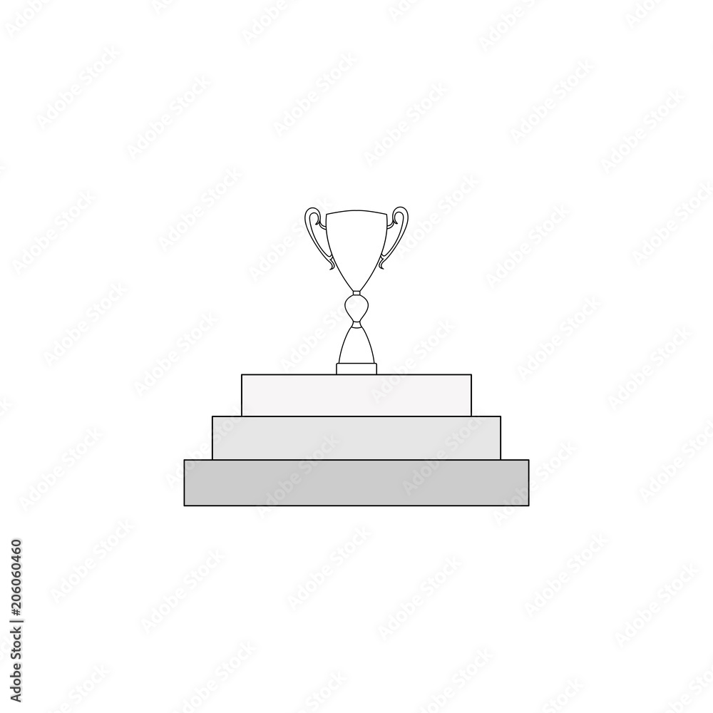 Steps to success or victory out line illustration. Champions or winners Infographic elements. Sport winner Cup. Vector illustration isolated on white background. Trophy awards. Steps to success or victory out line illustration. Champions or winners Infographic elements. Sport winner Cup. Vector illustration isolated on white background. Trophy awards.