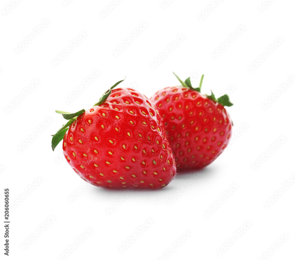 Delicious ripe strawberries on white background Delicious ripe strawberries on white background