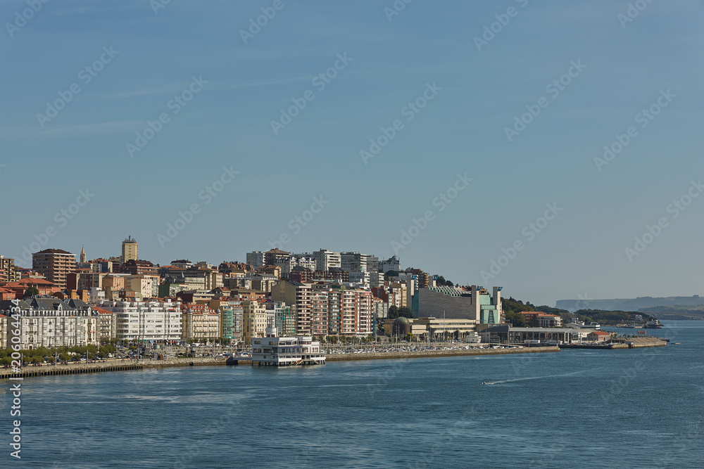 Coastal area and port of Santander in Spain