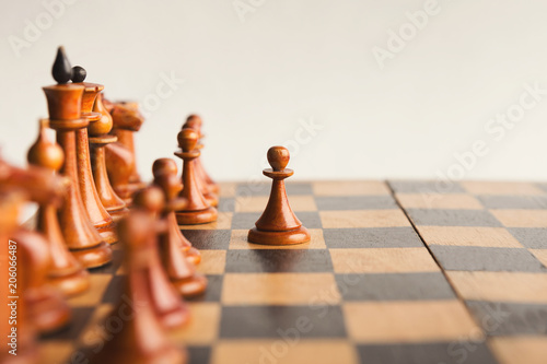 White pawn moves on chessboard
