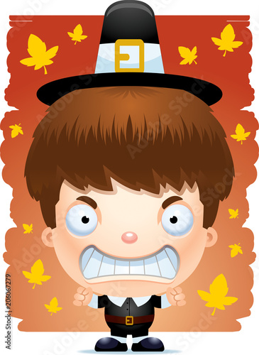 Angry Cartoon Boy Pilgrim