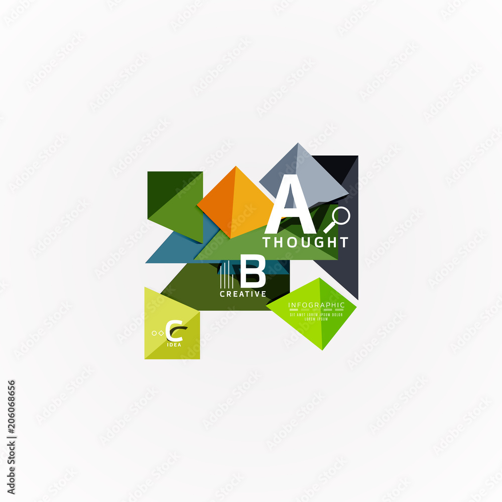 Paper infographic banner template with a b c options, infographics elements Paper infographic banner template with a b c options, infographics elements