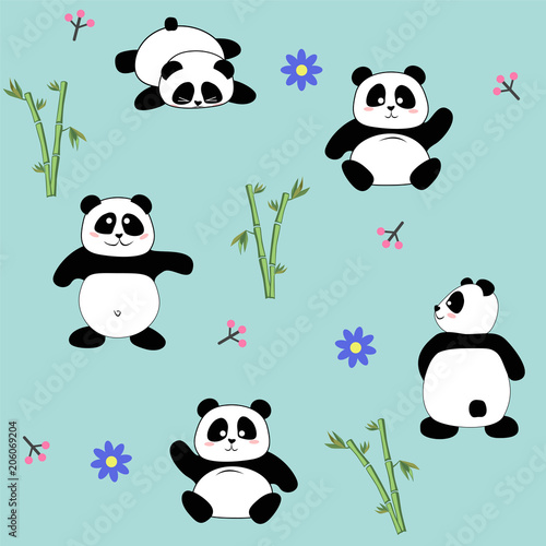 Fototapeta Naklejka Na Ścianę i Meble -  Pandas pattern