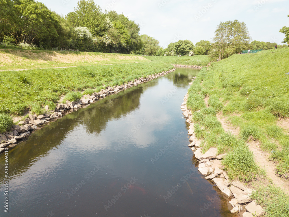 Aerial drone river Aerial drone river