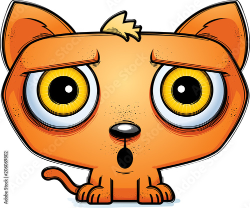Surprised Little Cartoon Cat