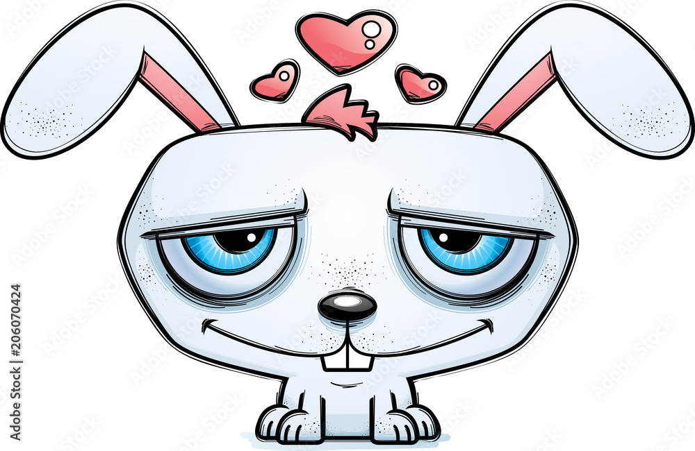 Little Cartoon Rabbit in Love
