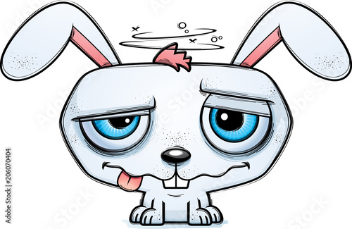 Intoxicated Little Cartoon Rabbit