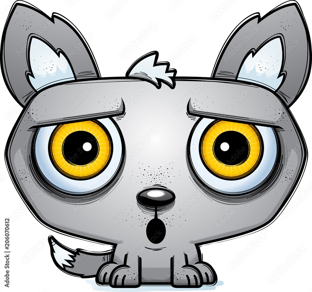 Surprised Little Cartoon Wolf Stock Vector | Adobe Stock