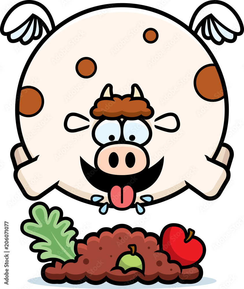 Cartoon Cow Eating Cartoon Cow Eating