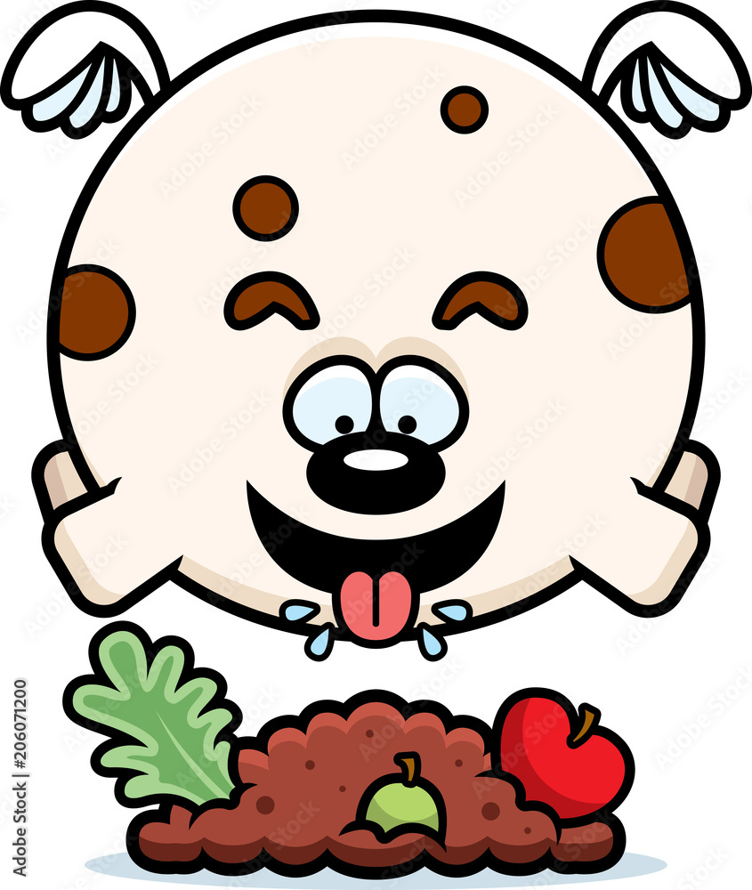 Fototapeta premium Cartoon Dog Eating