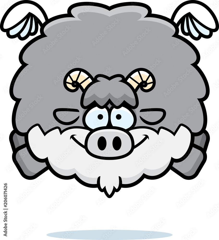 Fototapeta premium Flying Cartoon Goat