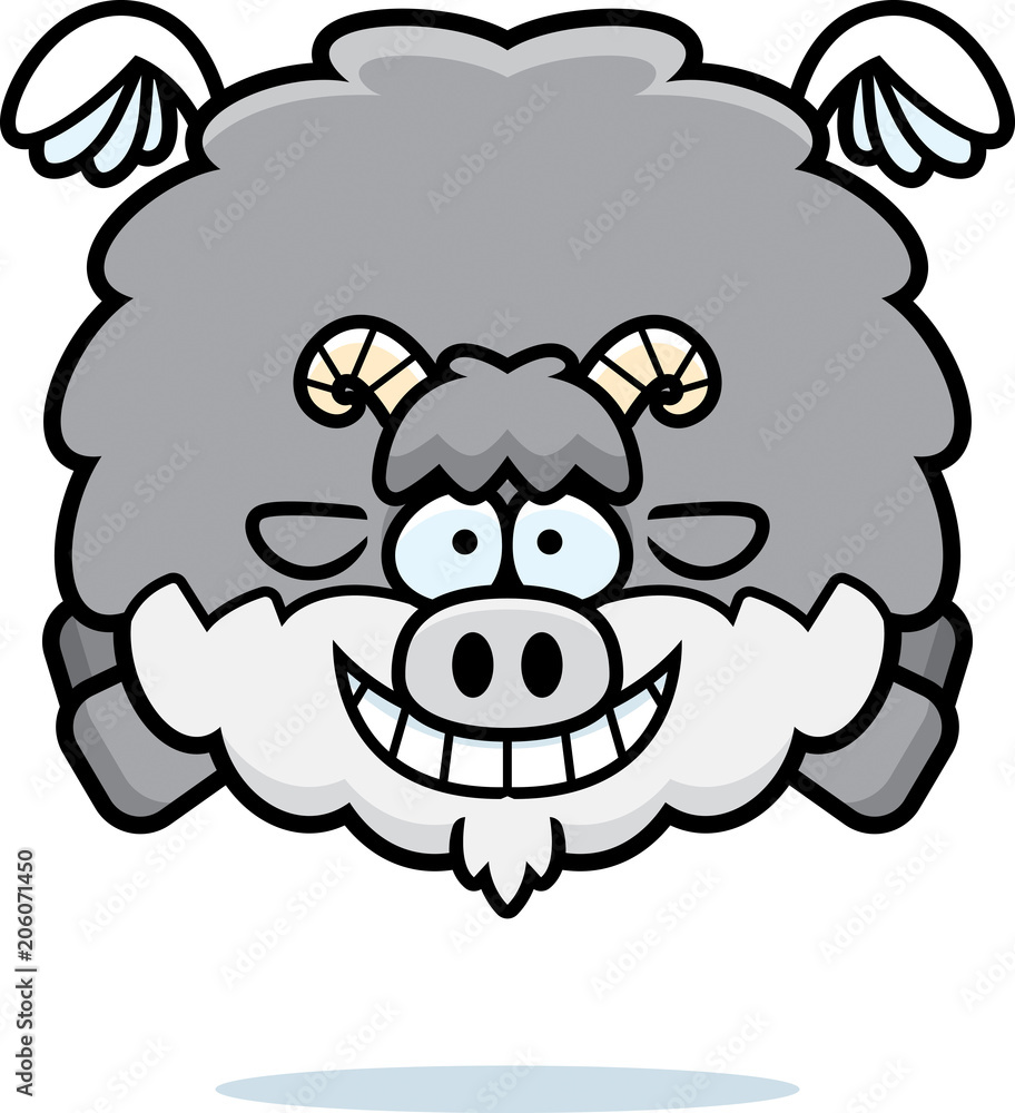 Fototapeta premium Flying Cartoon Goat