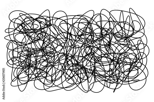 Tangled grungy rectangle scribble