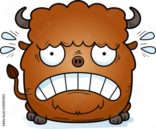 Scared Cartoon Bison