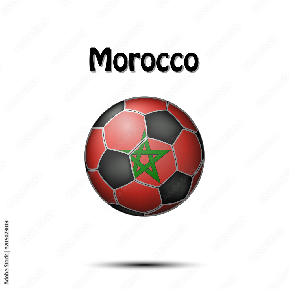 Flag of Morocco in the form of a soccer ball