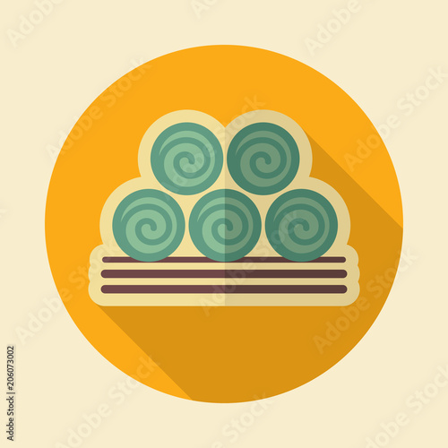 Round hay bales icon