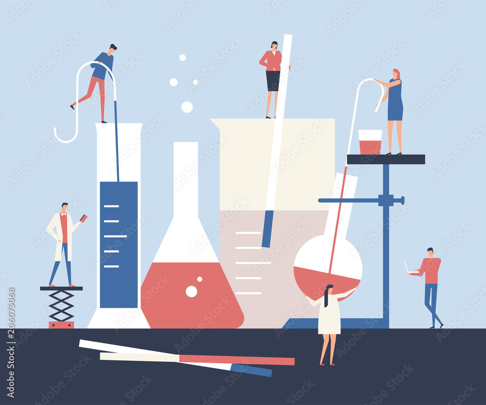 Scientists - flat design style illustration Scientists - flat design style illustration