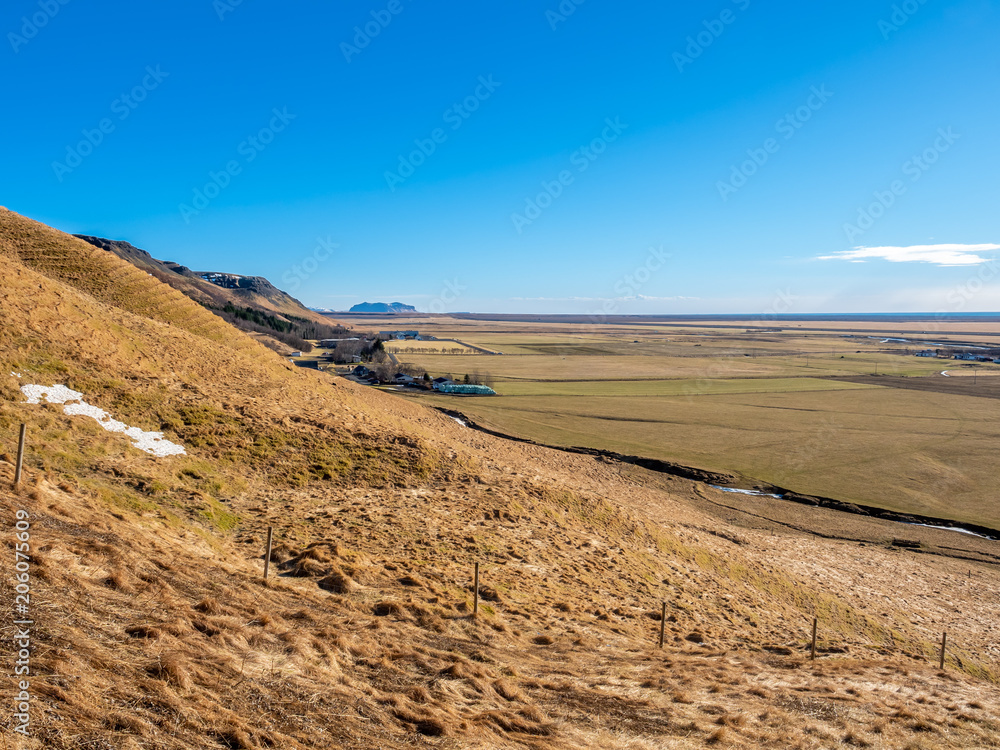 Fototapeta premium Nature around Skogafoss waterfall in Iceland