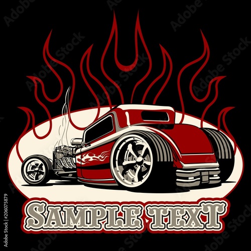 Cartoon retro hot rod