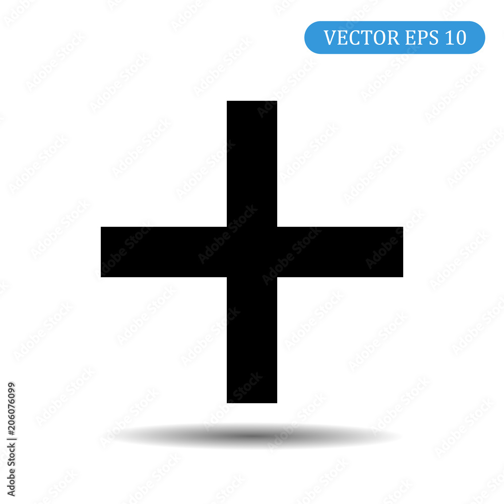 Plus flat icon.Vector illustration in flat style. EPS 10 Plus flat icon.Vector illustration in flat style. EPS 10