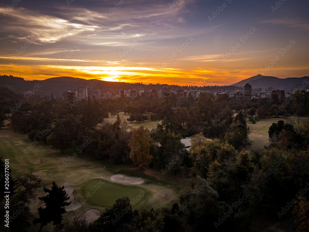 Sunset at Los Leones Golf Club in Santiago, Chile Sunset at Los Leones Golf Club in Santiago, Chile