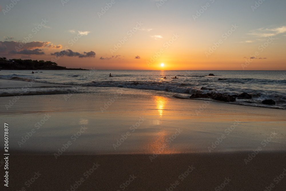 hapuna beach sunset hawaii