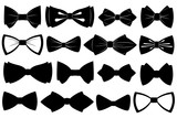 Set of different bow ties isolated on white