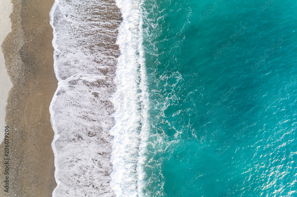 Part of a set of aerial views of a mediterranean spanish beach (San Cristobal beach) at Almunecar, Granada, Spain Part of a set of aerial views of a mediterranean spanish beach (San Cristobal beach) at Almunecar, Granada, Spain