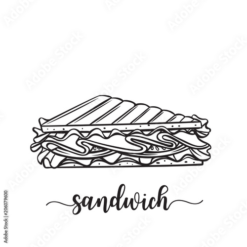 hand drawn sandwich badge
