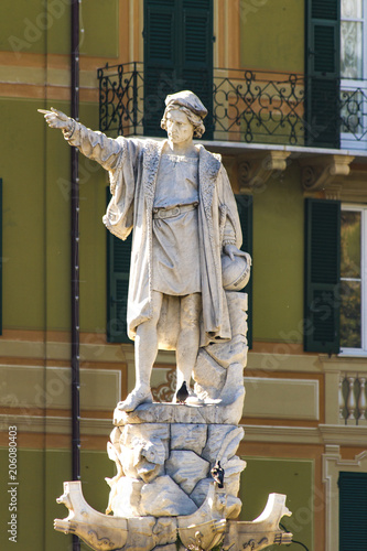 Christofer Columbus monument in Santa Margherita Ligure in Italy photo