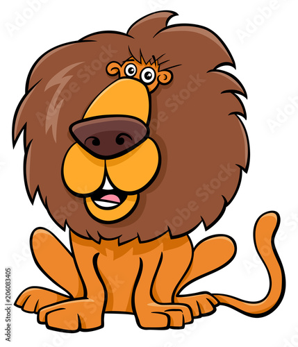 Fototapeta Naklejka Na Ścianę i Meble -  funny lion animal character cartoon illustration