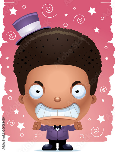 Angry Cartoon Boy Magician