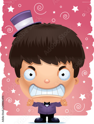 Angry Cartoon Boy Magician